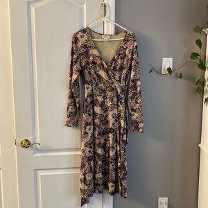 Talbots long sleeve wrap dress